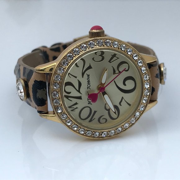 Betsey Johnson Women Watch Leopard Print Vegan Ban - Picture 2 of 11